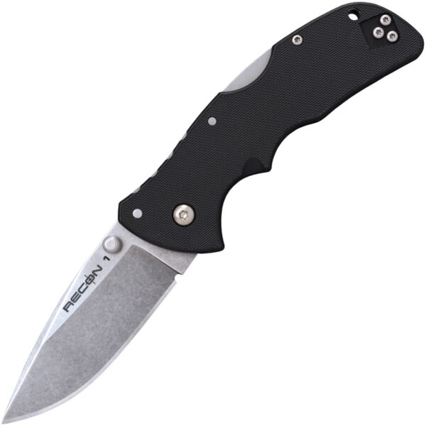 Cold Steel Mini Recon 1, CS 27BAS, Cold Steel Mini Recon 1 Spear Point GRN Knife Black (Stonewash) CS 27BAS