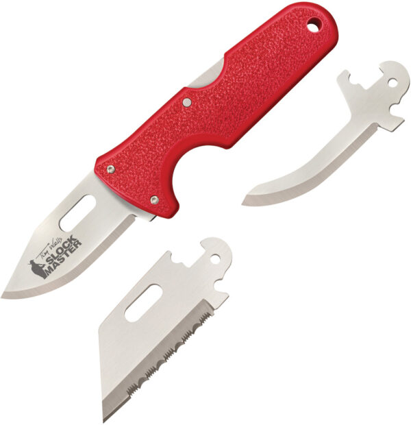 Cold Steel Click-N-Cut Slock Master Skinner, CS 40AT, Cold Steel Click-N-Cut Slock Master Skinner Clip Point ABS Red Knife (Stonewash) CS 40AT