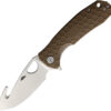 Honey Badger Knives Large Hook Linerlock Tan (3.75") Honey Badger Knives Large Hook Linerlock Tan (3.75")