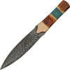 Damascus Flint Fixed Blade Spear Pt (7.5")