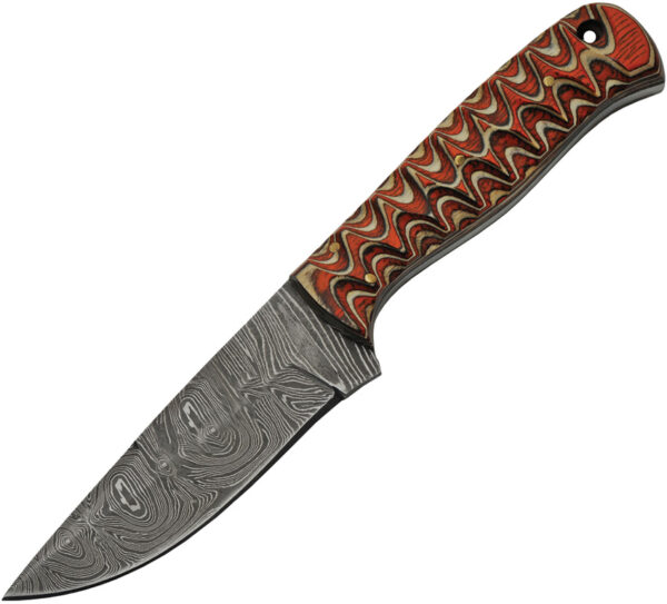 Damascus Twisted Wood Hunter (4")