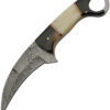 Damascus Karambit Horn/Bone (4.25")