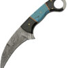 Damascus Karambit Horn/Turquoise (4.25")