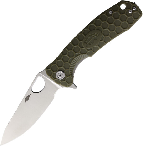 Honey Badger Knives Large Leaf Linerlock Green (3.63") Honey Badger Knives Large Leaf Linerlock Green (3.63")