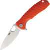 Honey Badger Knives Medium Leaf Linerlock Orange (3.25")