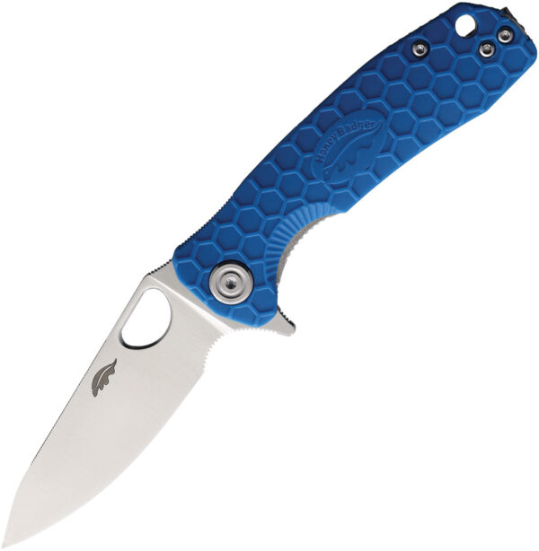 Honey Badger Knives Small Leaf Linerlock Blue (2.88")