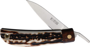 Kotoh Knives Folder Stag D2 (2.25″)