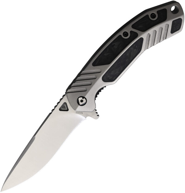 V NIVES Tectonic Linerlock, V NIVES Tectonic Linerlock Gray CF (3.5")