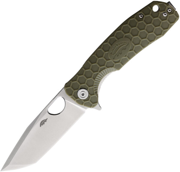 Honey Badger Knives Large Linerlock Tanto Green (3.63")