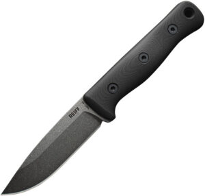 Reiff F4 Bushcraft Survival Knife Black (4″)