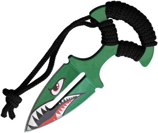 ElitEdge Green Angry Shark Push Dagger (2.5")