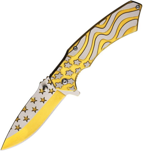 S-TEC Flag Linerlock A/O Gold (3.5")