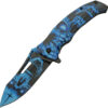 China Made Skull Linerlock A/O Blue (3.75")