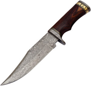 FH Knives Damascus Bowie (7″)