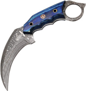 FH Knives Damascus Karambit (4″)