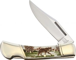 Alaska Scrimshaw Connection Wolf Lockback (2.75″)