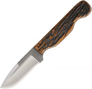 Anza Fixed Blade Amber Bone Knife (3.25″)