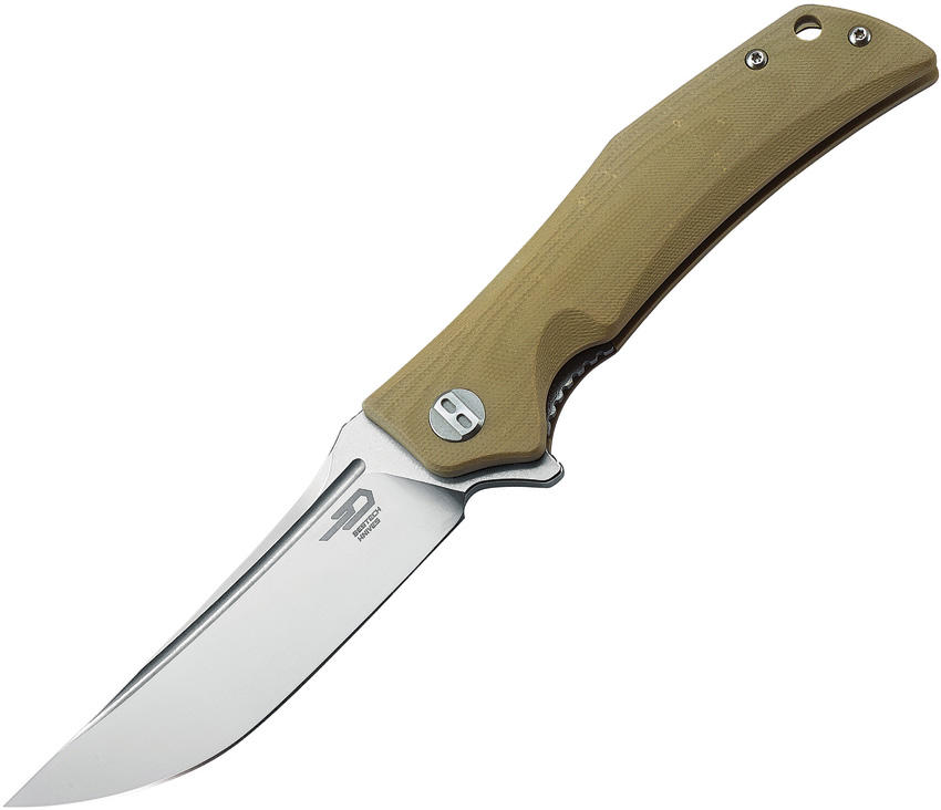 Bestech Scimitar , Bestech Scimitar Linerlock Knife Tan (3.75")