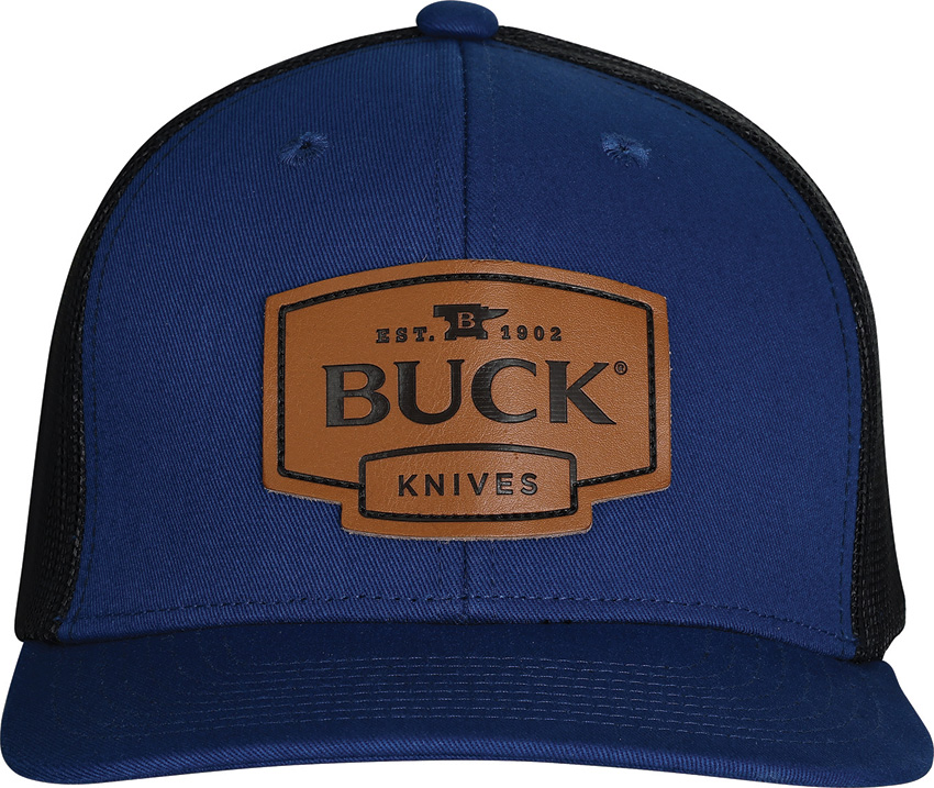 Buck Leather Logo Patch Cap Blue