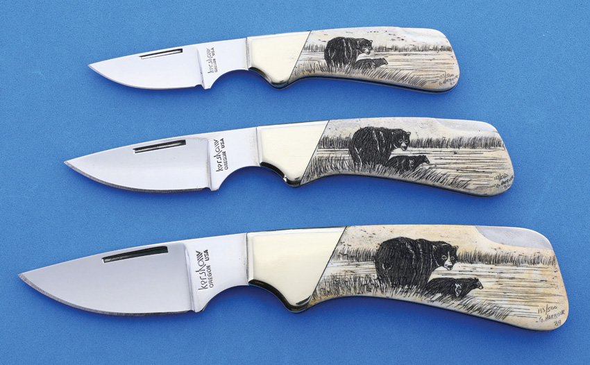 Kershaw Scrimshaw Bear Set Kershaw Scrimshaw Bear Set