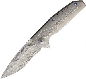 Reate Knives K4 Framelock Gray Damascus (3.75″)