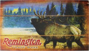 Remington Bugling Elk Wood Sign