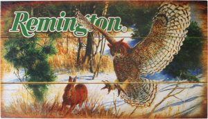 Remington Owl and Rabbit Wood Sign