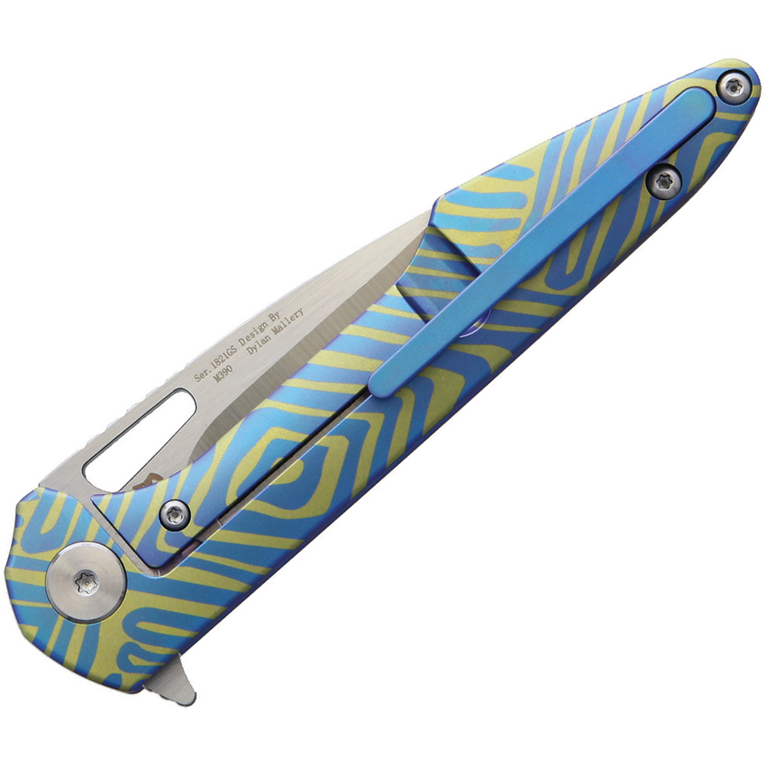 Artisan Small Archaeo Knife Blue/Gold M390 (3") Artisan Small Archaeo Knife Blue/Gold M390 (3")