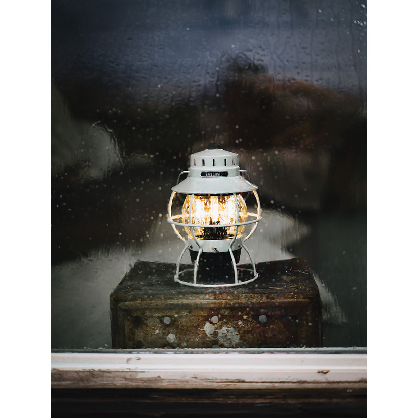 Barebones Living Railroad Lantern Vintage White