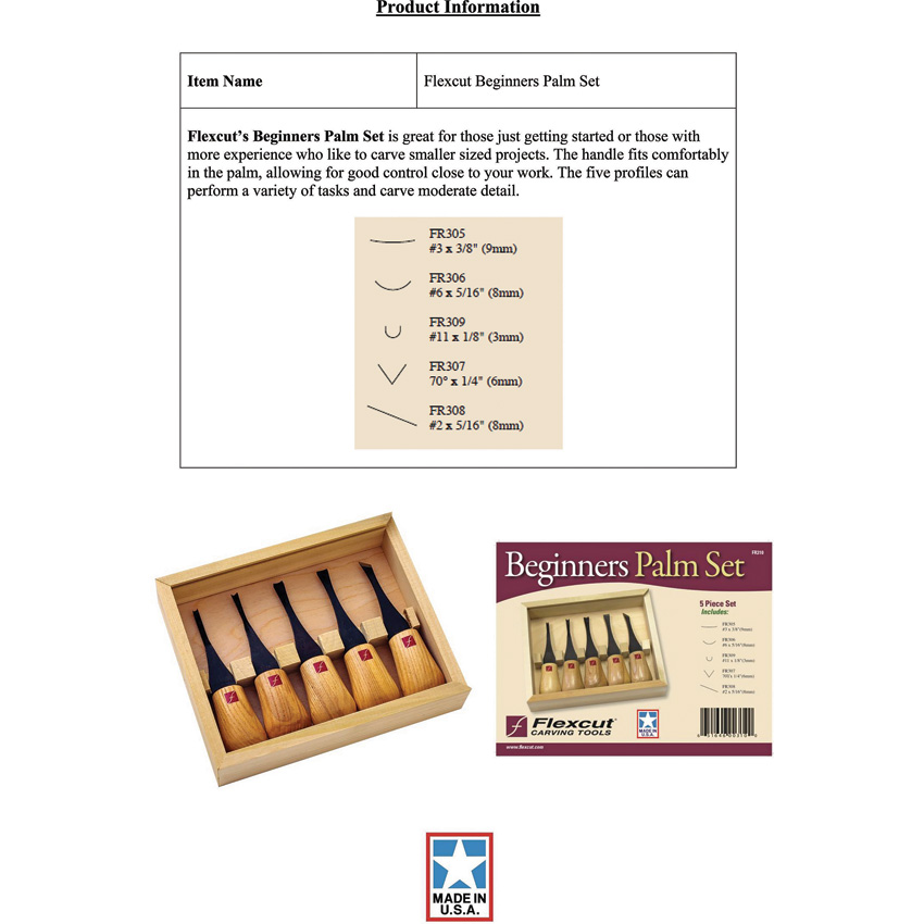 Flexcut Beginners Palm Set Flexcut Beginners Palm Set