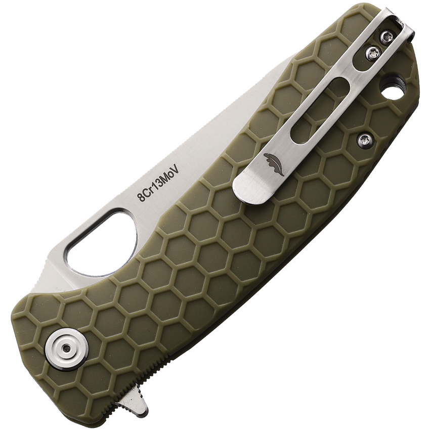 Honey Badger Knives Large Leaf Linerlock Green (3.63") Honey Badger Knives Large Leaf Linerlock Green (3.63")