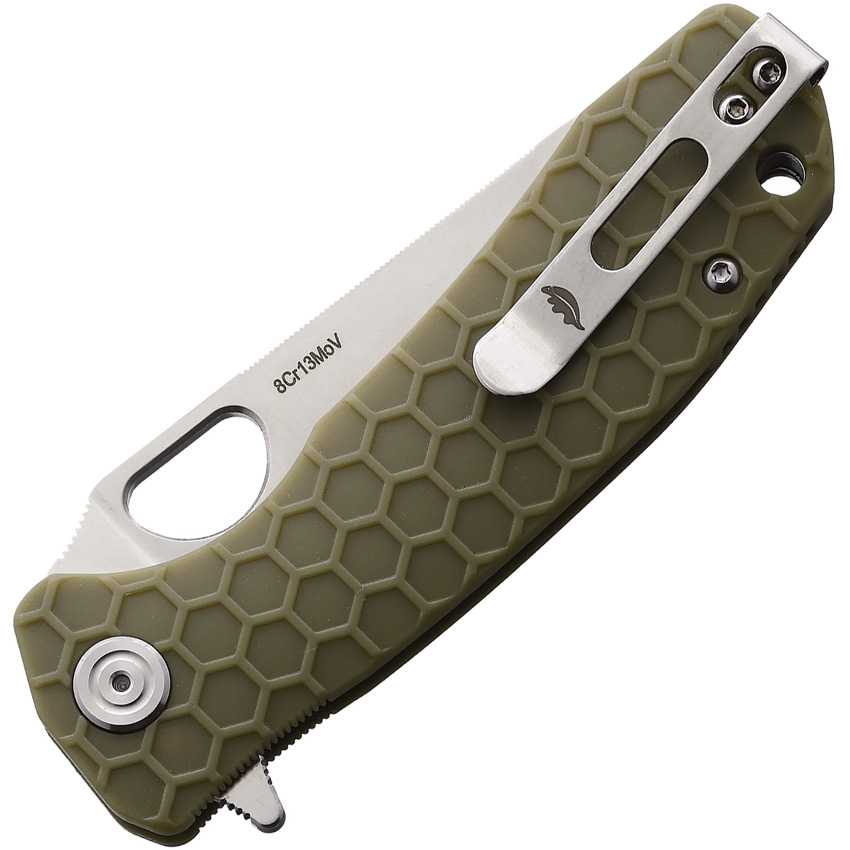 Honey Badger Knives Medium Leaf Linerlock Green (3.25")
