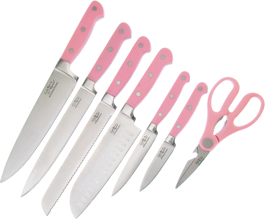 Hen & Rooster Int Seven Piece Kitchen Set Pink Hen & Rooster Int Seven Piece Kitchen Set Pink