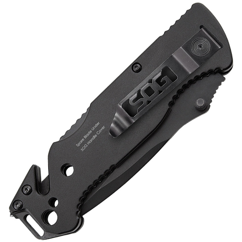 SOG Escape Lockback SOG Escape Lockback Knife Black (3.4"Serr)