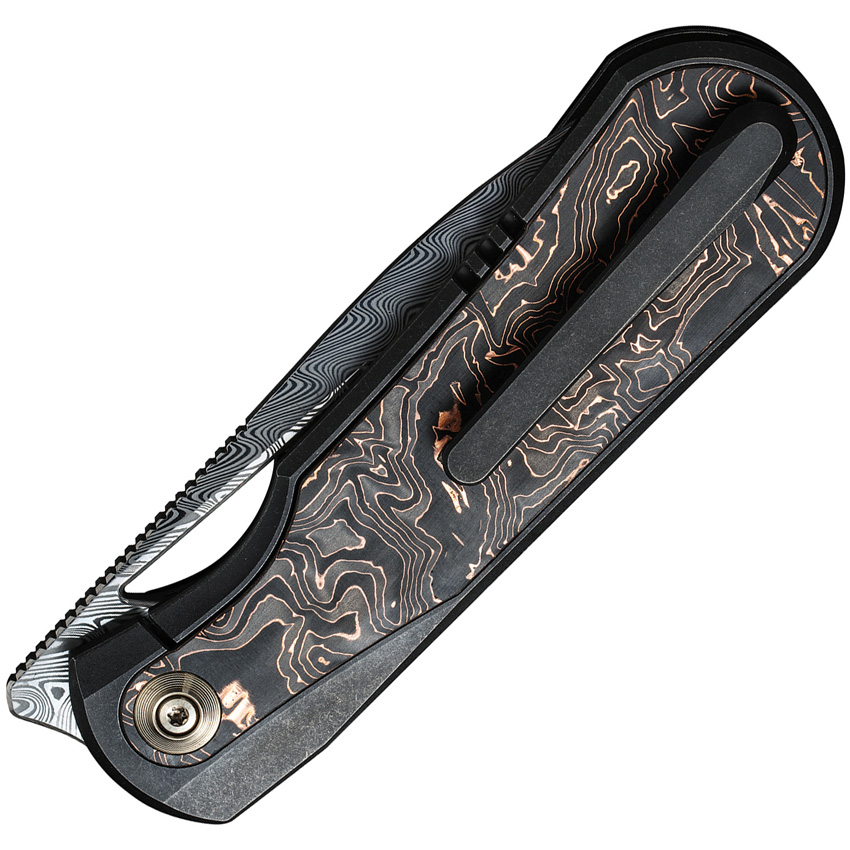 We Knife Baloo Framelock Black Damascus (3.25") We Knife Baloo Framelock Black Damascus (3.25")