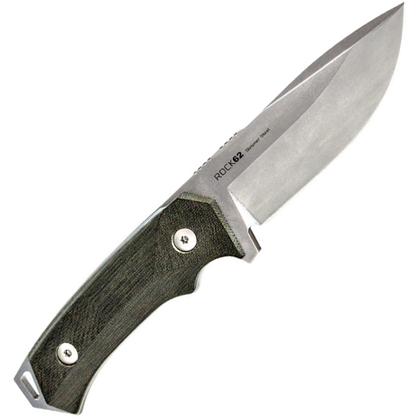 WOOX Rock 62 , WOOX Rock 62 Fixed Blade Black, WOOX Rock 62 Fixed Blade Black Micarta (4.25")