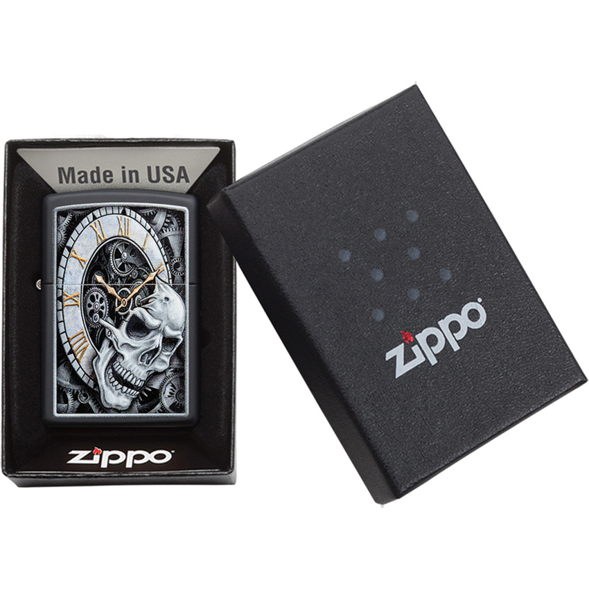 Zippo Skull Clock Design Lighter