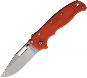 Demko AD 20.5 Shark Lock Clip Point Knife Orange D2 (3″)
