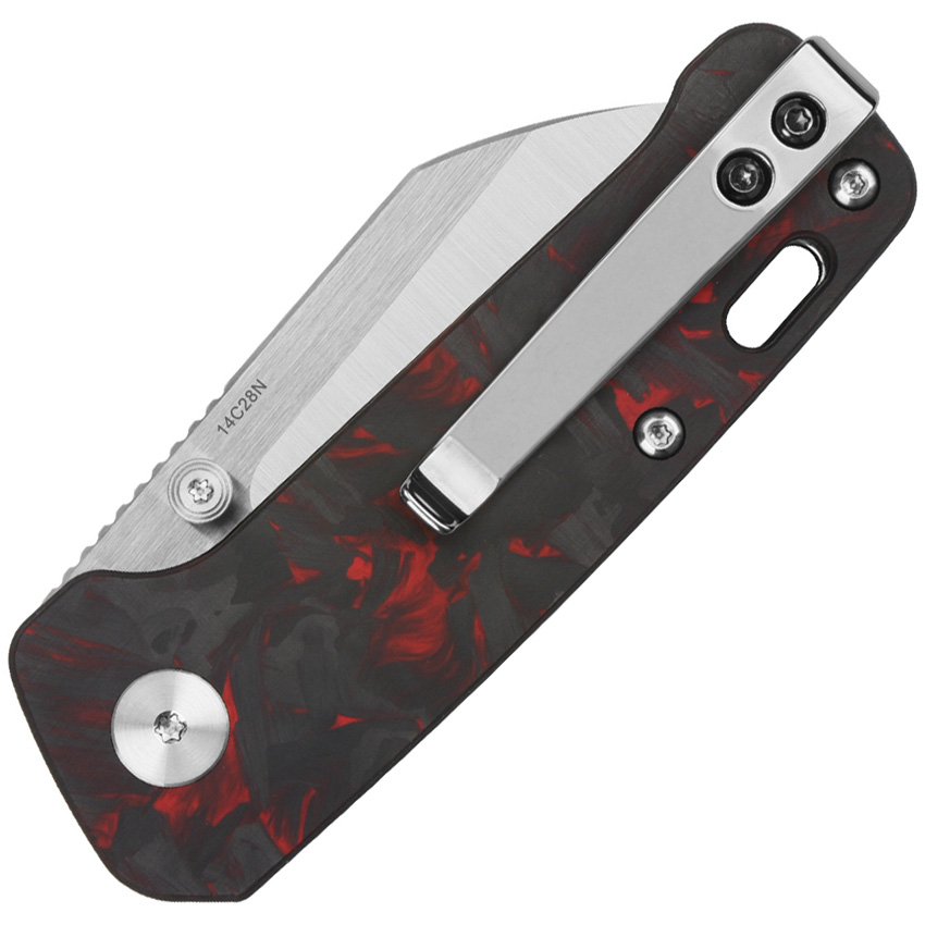 QSP Knife Mini Penguin Linerlock Red CF (2.25")