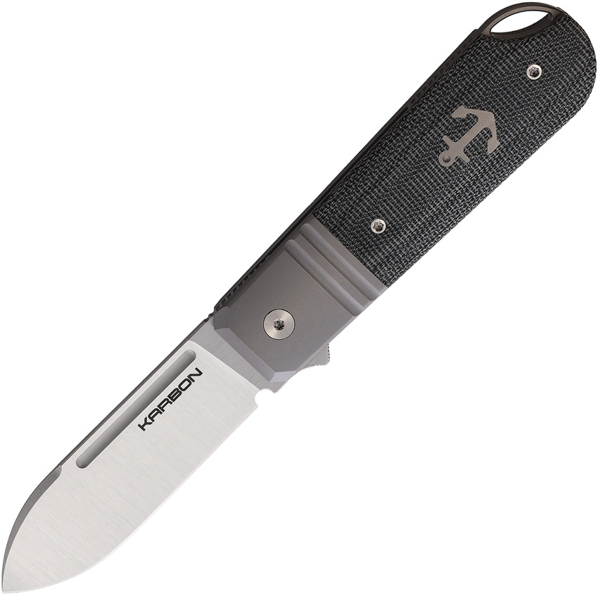 KARBON Ahoy Framelock Knife Black Mic (3.13") KARBON Ahoy Framelock Knife Black Mic (3.13")