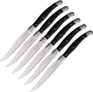 Laguiole Steak Knife Set Black 6 pc (4.5″)