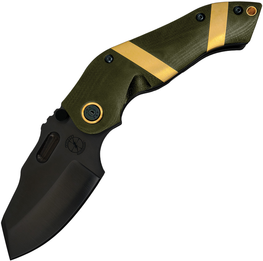 Sniper Bladeworks, Sniper Bladeworks DMF Knife,Sniper Bladeworks DMF Knife OD/Gold (3.63")