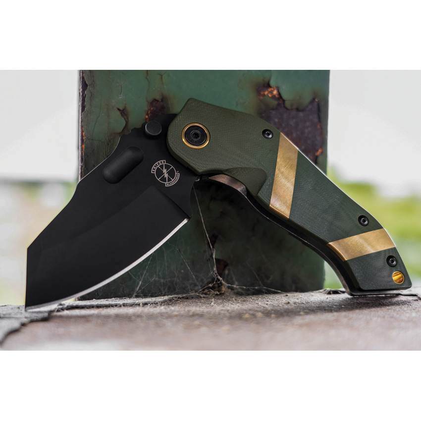 Sniper Bladeworks, Sniper Bladeworks DMF Knife,Sniper Bladeworks DMF Knife OD/Gold (3.63")
