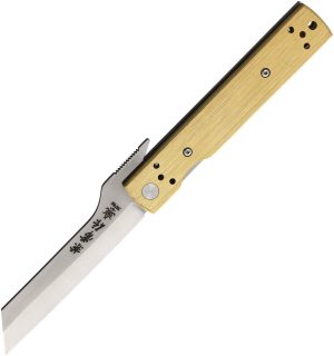 Kanetsune Brushed Brass Linerlock (2.5″)