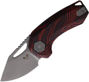 Damned Designs Anzu Linerlock Blk/Red G10 (2″)