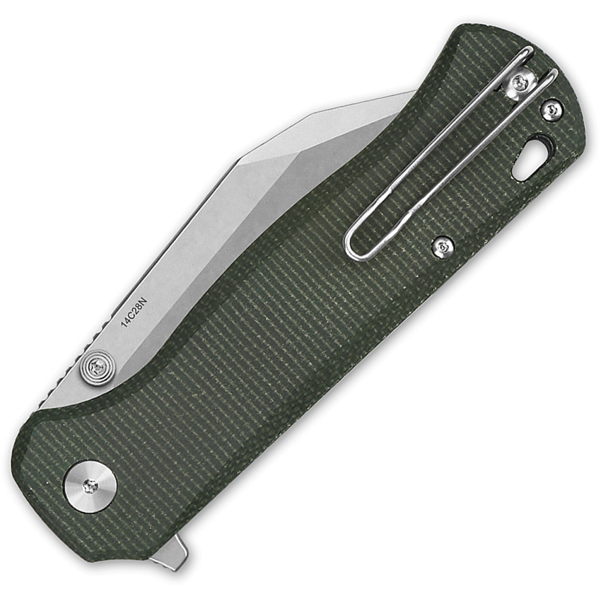 QSP Knife Swordfish Button Lock Green (3.63") QSP Knife Swordfish Button Lock Green (3.63")
