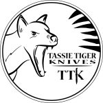 Tassie Tiger Knives P8 Pig Sticker Black (8.25")