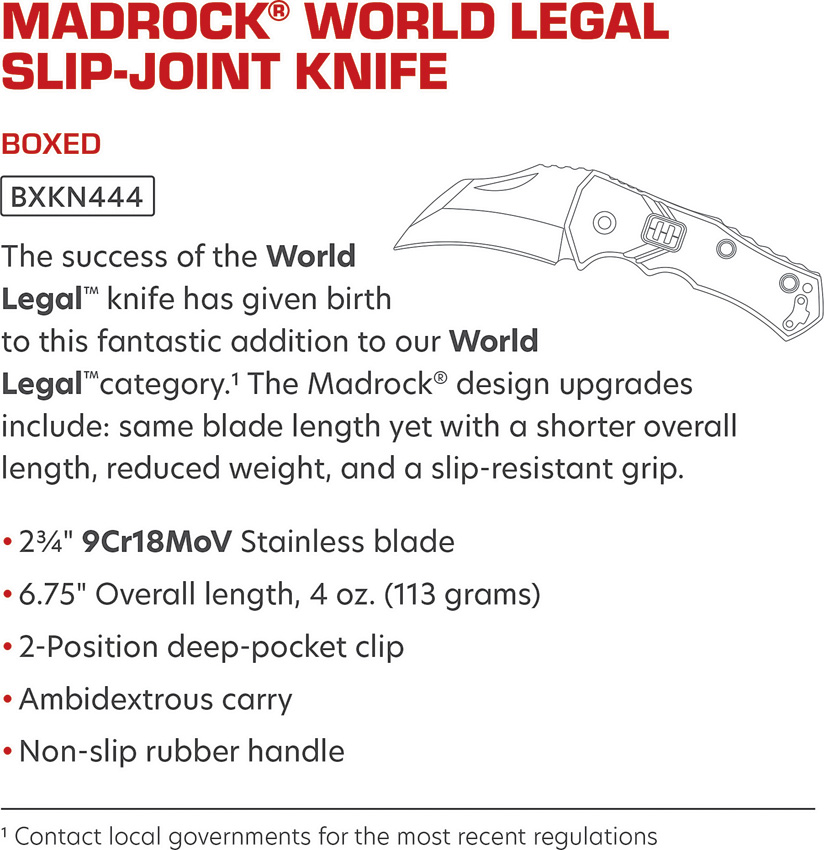 Lansky BXKN444 Madrock Slip Joint (LS