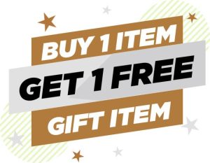 Buy 1 item get 1 free gifts