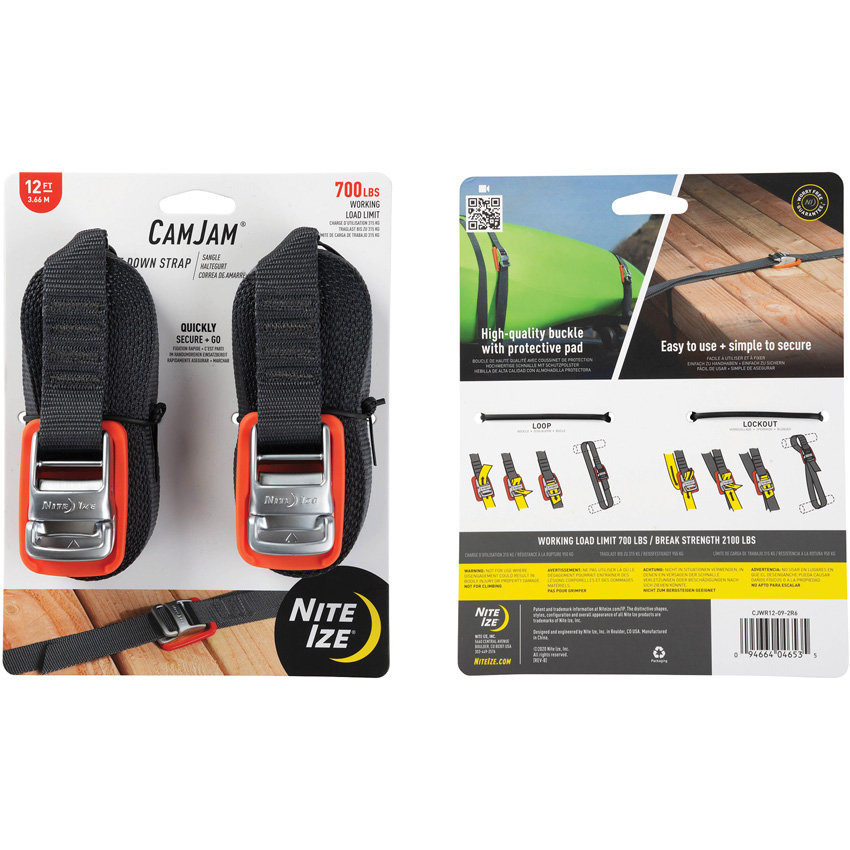 Nite Ize CamJam Tie Down Strap 12 Ft 2 Nite Ize CamJam Tie Down Strap 12 Ft 2